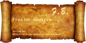 Freiler Beatrix névjegykártya